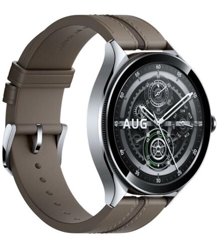 Смарт-часы Xiaomi Watch 2 Pro Silver Case with Brown Leather Strap (BHR7216GL)
