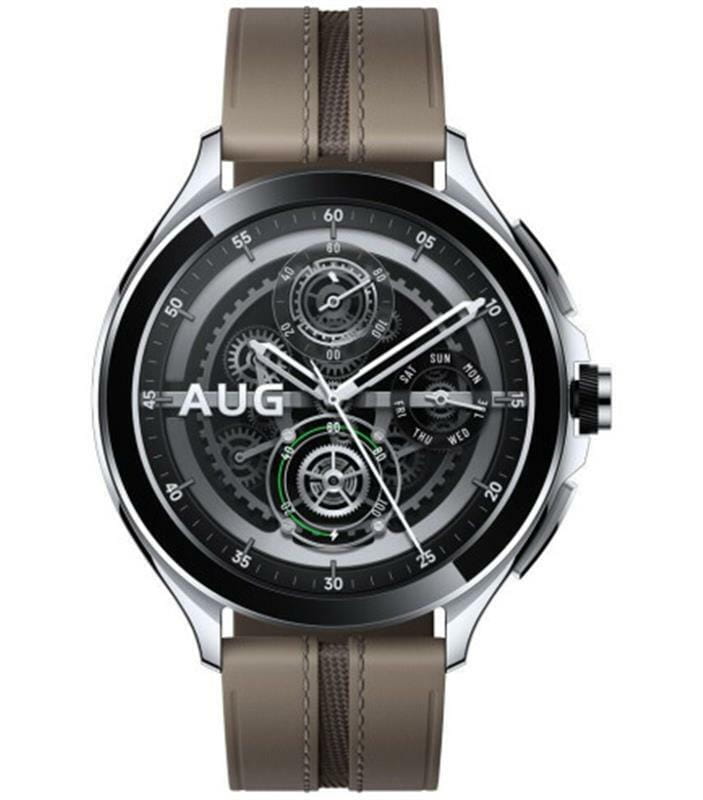 Смарт-часы Xiaomi Watch 2 Pro Silver Case with Brown Leather Strap (BHR7216GL)