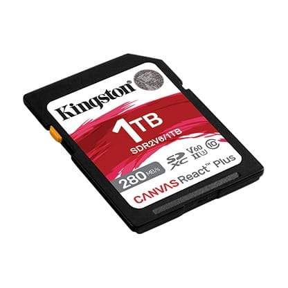 Карта памяти SDHC  1TB UHS-II/U3 Class 10 Kingston Canvas React Plus V60 SD R280/W150MB/s (SDR2V6/1TB)