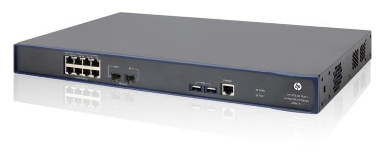 Контролер HP 830 8P PoE+ Unifd Wired-WLAN Switch, 8x10/100/1000GE-T+2xGE-SFP, 3Y FC 24x7 Service.(JG641A)