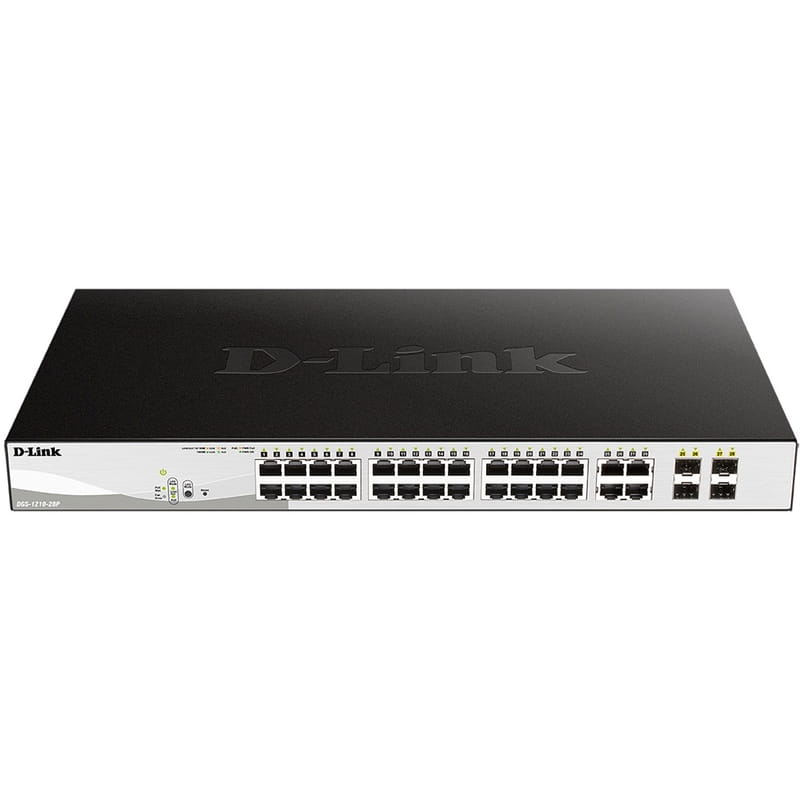 Комутатор D-Link DGS-1210-28P (24port 1GE PoE, 4x1GE/SFP, WebSmart)