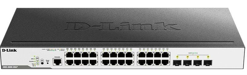 Коммутатор D-Link DGS-3000-28LP (24x1GE PoE, 4xSFP, L2)