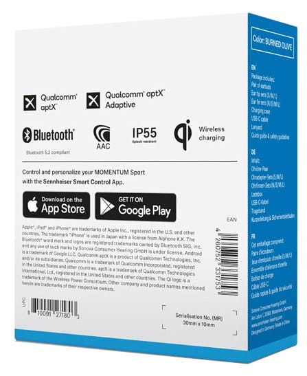 Bluetooth-гарнiтура Sennheiser Momentum Sport True Wireless Olive (700306)