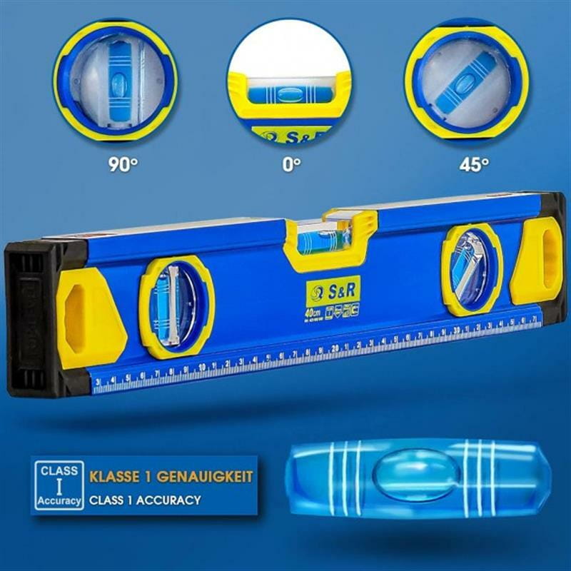 Уровень S&R 400 мм, 3 капсулы, магнитный (423032040)