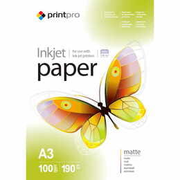 Фотопапiр PrintPro матовий 190г/м2 A3 100арк. (PME190100A3)