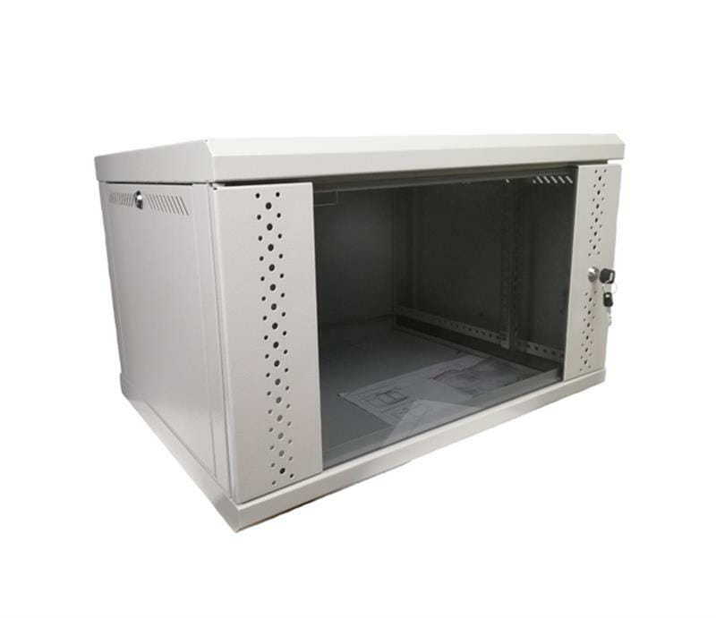 Шкаф настенный EServer 19" 6U-600х350х370 (стекло), серый (ES-Е635G)