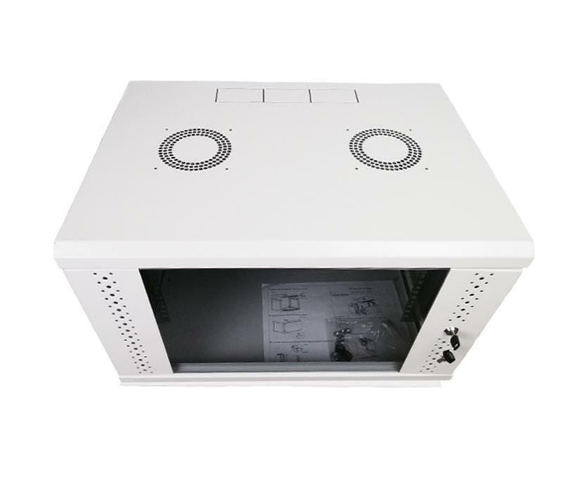 Шкаф настенный EServer 19" 6U-600х350х370 (стекло), серый (ES-Е635G)