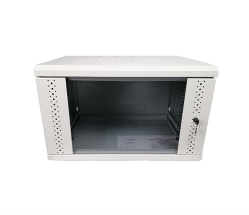 Шкаф настенный EServer 19" 6U-600х500х370 (стекло), серый (ES-Е650G)