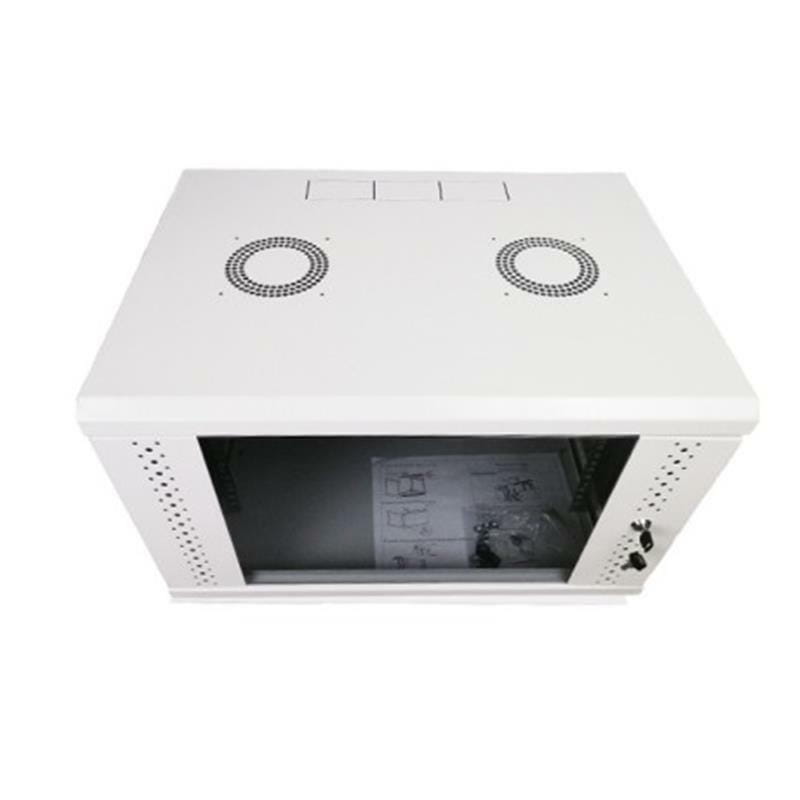 Шкаф настенный EServer 19" 6U-600х500х370 (стекло), серый (ES-Е650G)