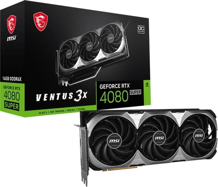 Видеокарта GF RTX 4080 Super 16GB GDDR6X Ventus 3X MSI (GeForce RTX 4080 SUPER 16G VENTUS 3X OC)