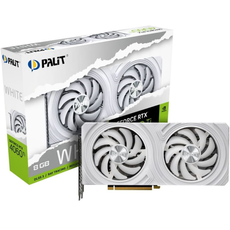 Видеокарта GF RTX 4060 Ti  8GB GDDR6 White Palit (NE6406T019P1-1048L)