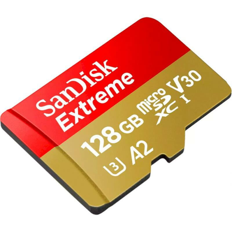 Карта памяти MicroSDXC 128GB UHS-I U3 R190/W90MB/s SanDisk Extreme V30 + SD-адаптер (SDSQXAA-128G-GN6AA)