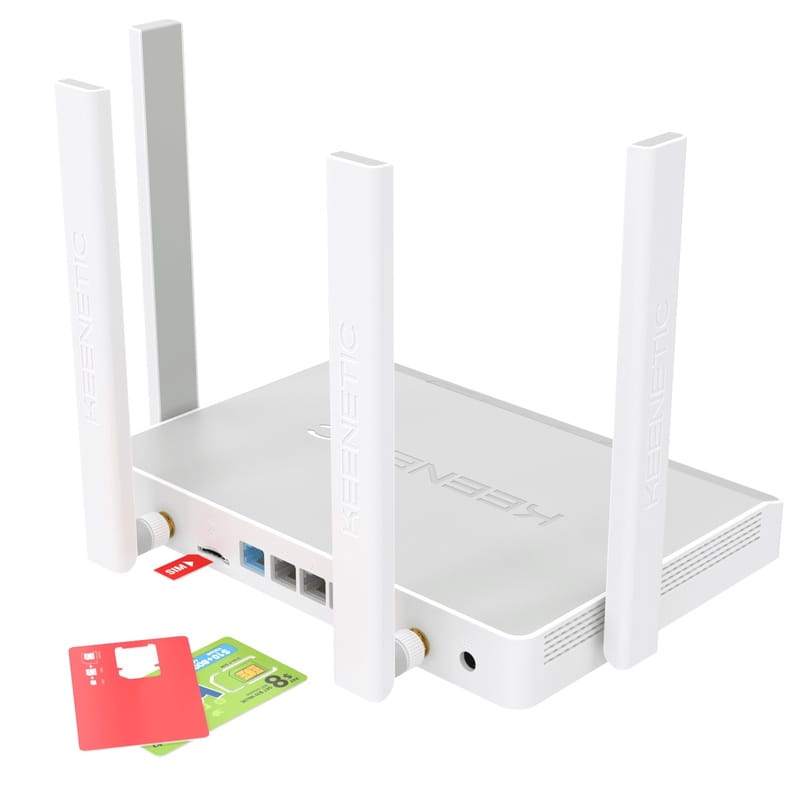 Беспроводной маршрутизатор Keenetic Hero 4G (KN-2310) (AC1300, 5xGE, LTE/4G/3G, 1xUSB, MU-MIMO, 4 антенны)