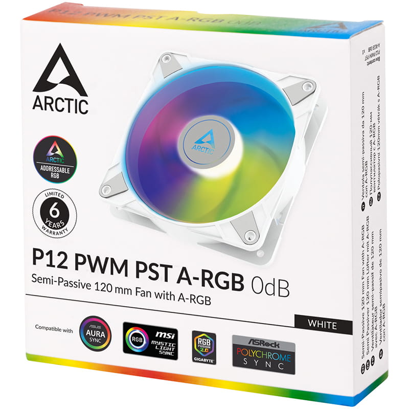 Вентилятор Arctic P12 PWM PST A-RGB White (ACFAN00254A)