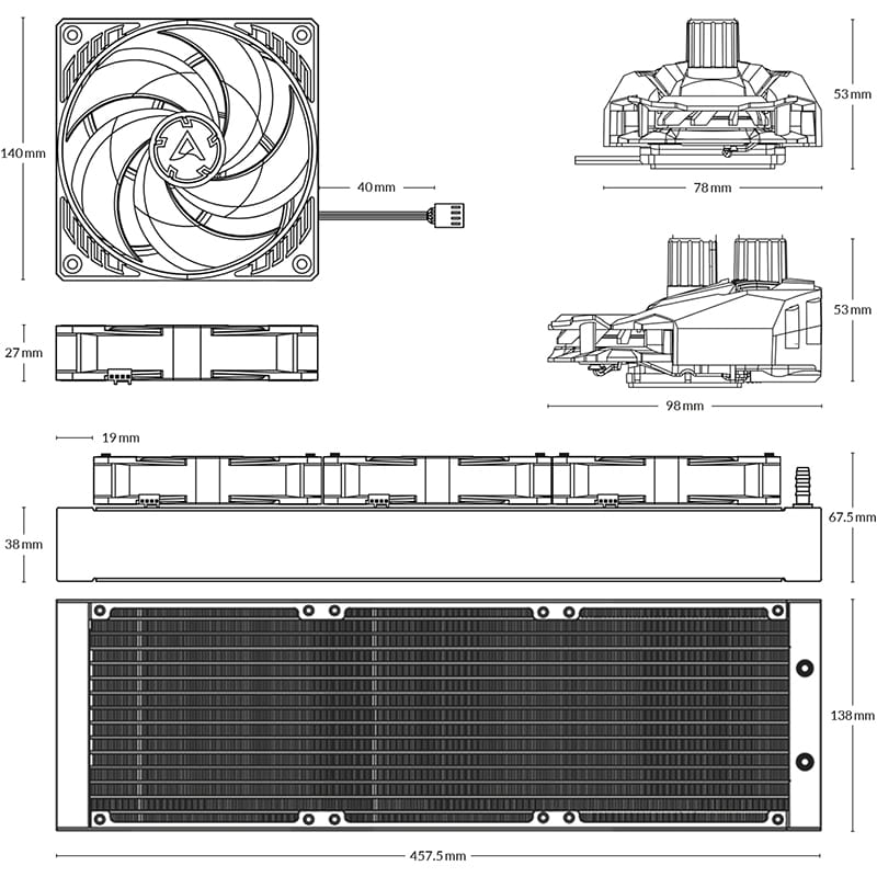 Система водяного охолодження Arctic Liquid Freezer II 420 (ACFRE00092A)