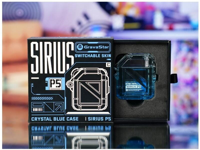Bluetooth-гарнітура Gravastar Sirius P5 TWS Transparent Blue (GRAVASTARP5_XTAL_BLU_V2)