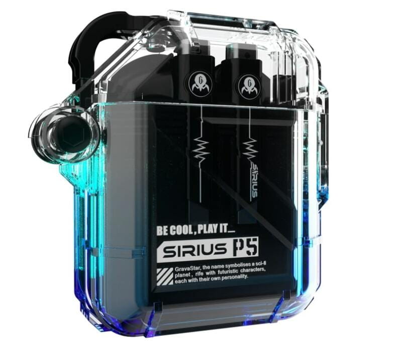 Bluetooth-гарнитура Gravastar Sirius P5 TWS Transparent Blue (GRAVASTARP5_XTAL_BLU_V2)