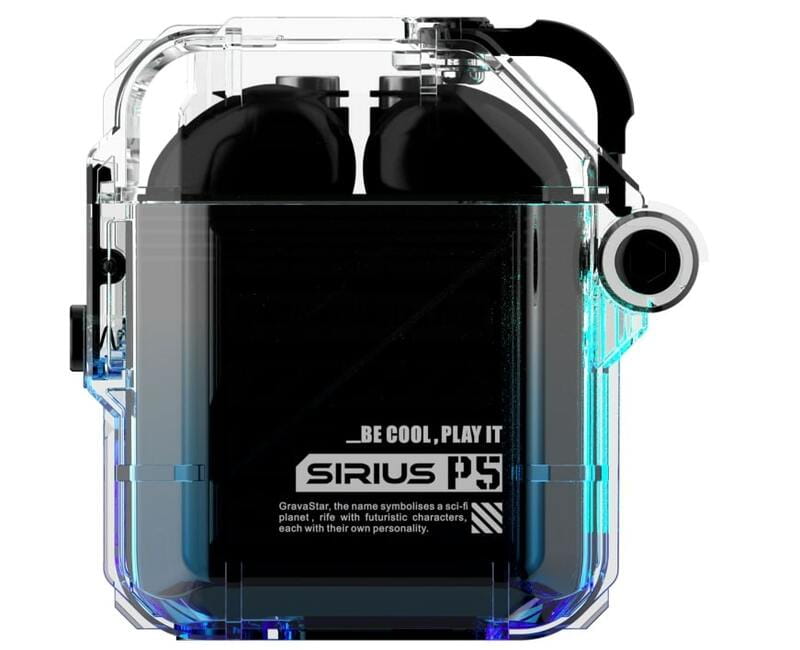 Bluetooth-гарнітура Gravastar Sirius P5 TWS Transparent Blue (GRAVASTARP5_XTAL_BLU_V2)