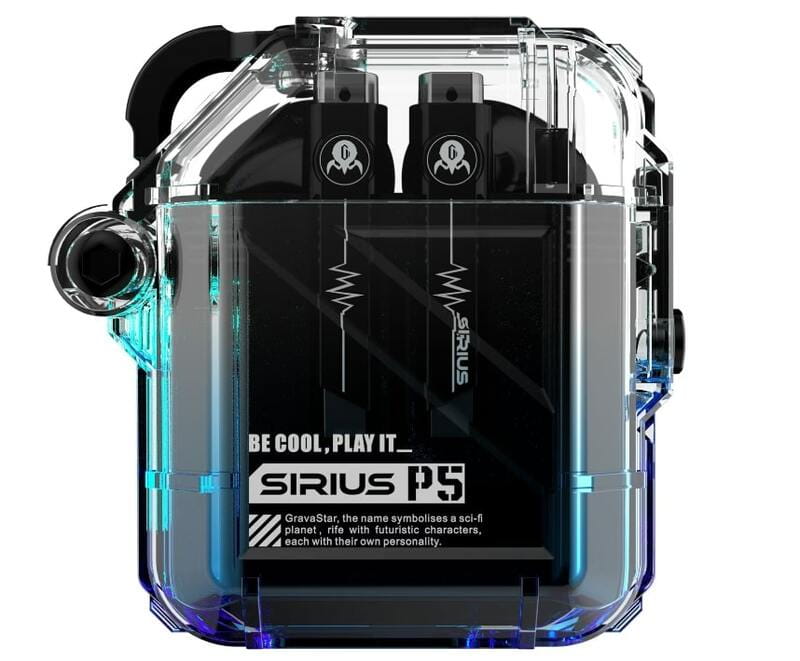 Bluetooth-гарнітура Gravastar Sirius P5 TWS Transparent Blue (GRAVASTARP5_XTAL_BLU_V2)