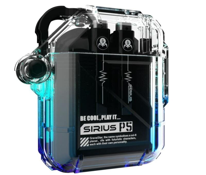 Bluetooth-гарнітура Gravastar Sirius P5 TWS Transparent Blue (GRAVASTARP5_XTAL_BLU_V2)