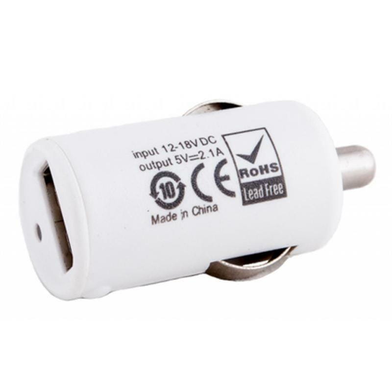 Автомобільний зарядний пристрій PowerPlant (1xUSB 2.1A) White (DV00DV5037)