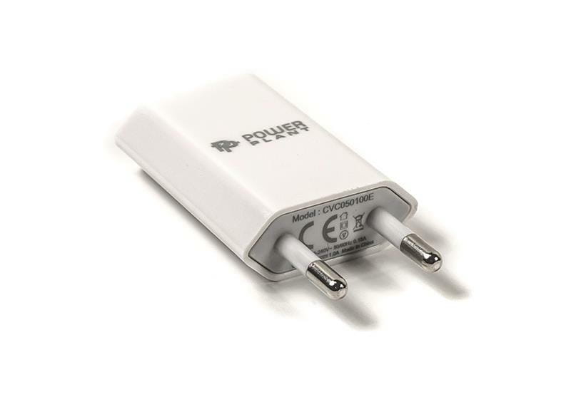 Мережевий зарядний пристрій PowerPlant Slim (1xUSB 1A) White (DV00DV5061)