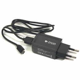 Сетевое зарядное устройство PowerPlant W-280 (1xUSB 2A) Black (SC230037) + кабель microUSB