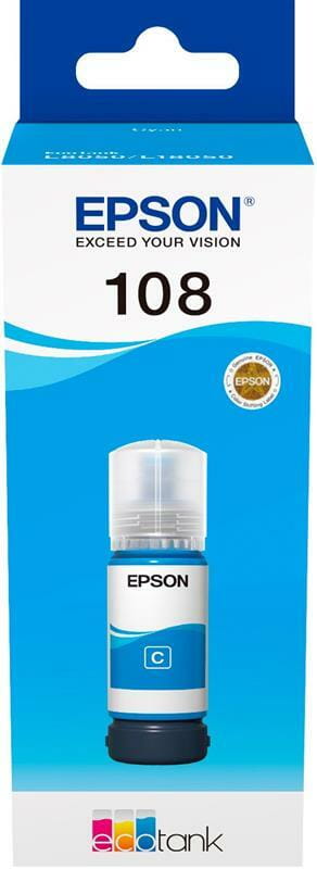 Чорнила Epson (108) EcoTank L8050/L18050 Cyan (C13T09C24A) 70 мл