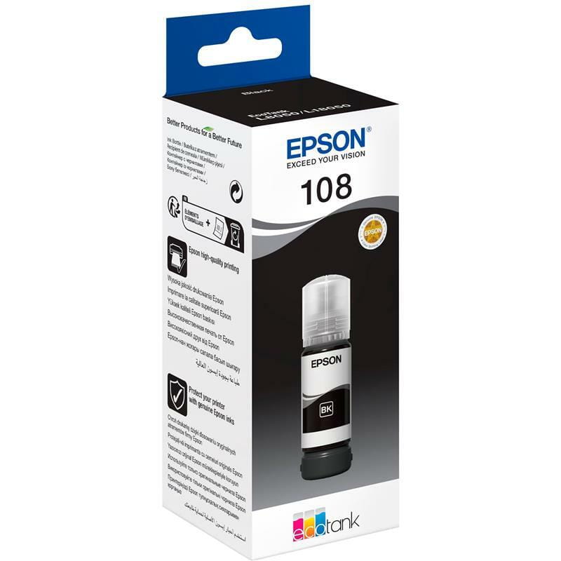 Чернила Epson (108) EcoTank L8050/L18050 Black (C13T09C14A) 70 мл