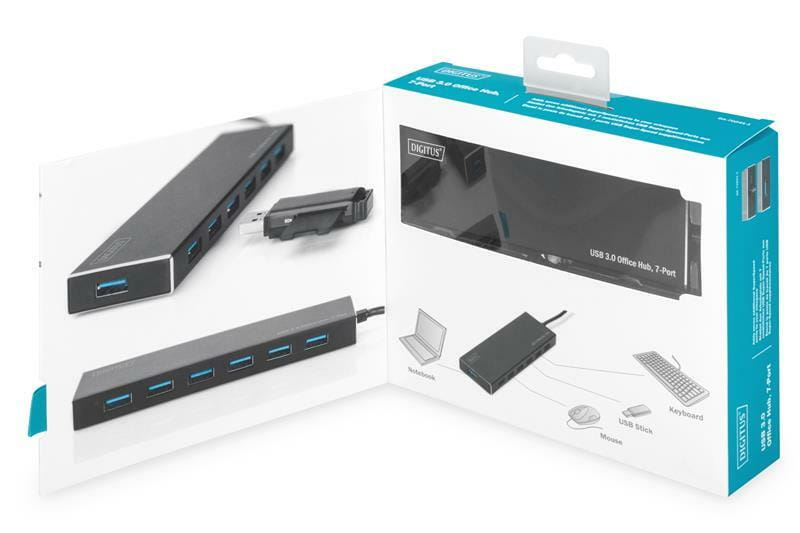 Концентратор USB 3.0 Digitus Office Hub, 7xUSB 3.0 (DA-70241-1)