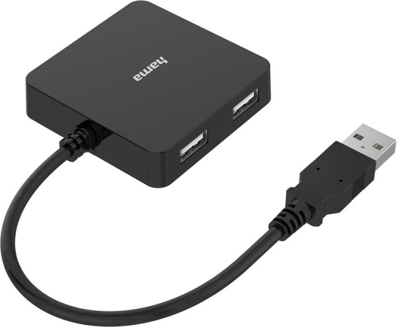 Концентратор USB 2.0 Hama 4xUSB 2.0, Black (200121)