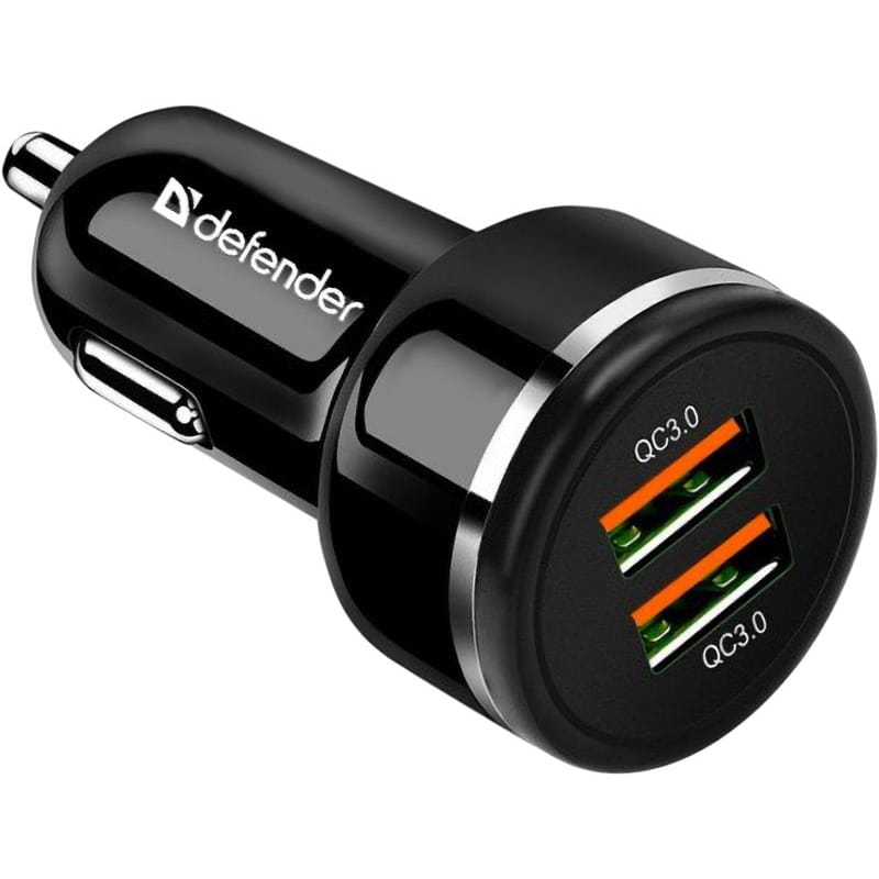Автомобільний зарядний пристрій Defender UCA-80 (2хUSB) QC3.0 Black (83832)