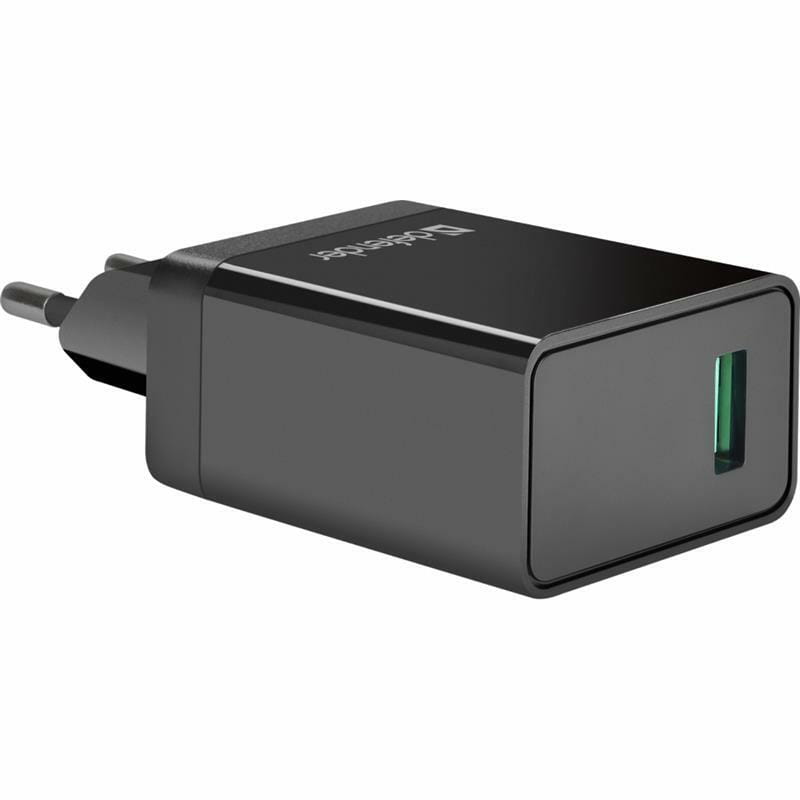 Мережевий зарядний пристрій Defender UPA-101 (1xUSB 18W) Black (83573)