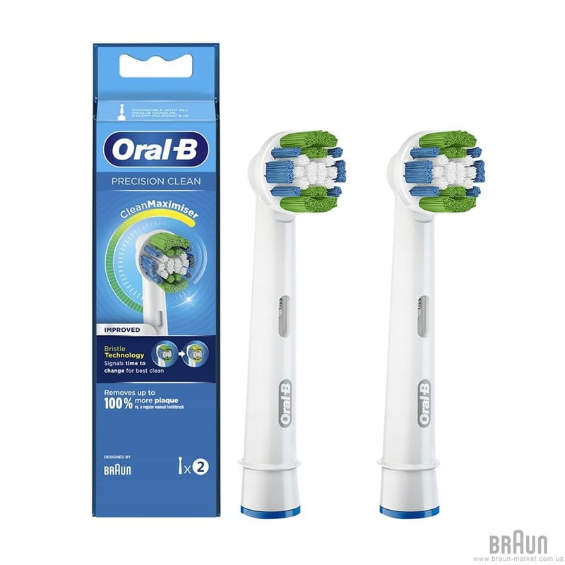 Насадка для зубної електрощітки Braun Oral-B Precision Clean EB20RB CleanMaximiser 2 шт