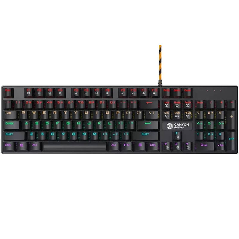 Клавіатура Canyon Deimos GK-4 Rainbow LED ENG/UKR USB Black (CND-SKB4-US)