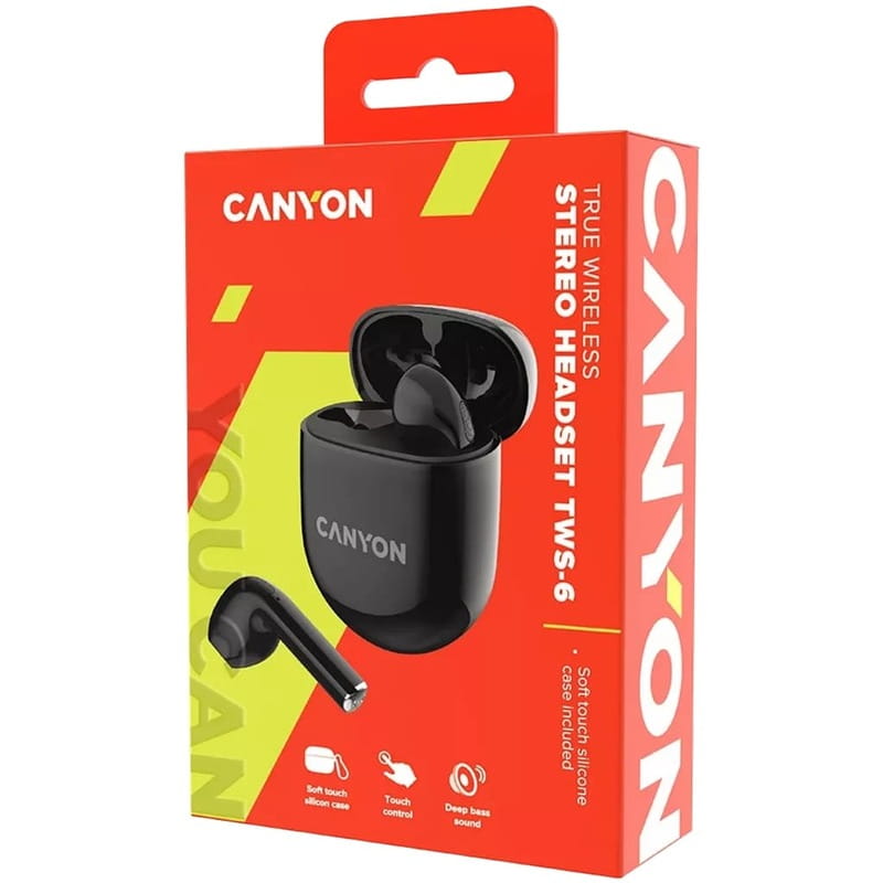 Bluetooth-гарнітура Canyon TWS-6 Black (CNS-TWS6B)