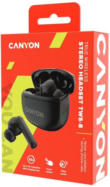 Bluetooth-гарнитура Canyon TWS-8 ENC Black (CNS-TWS8B)