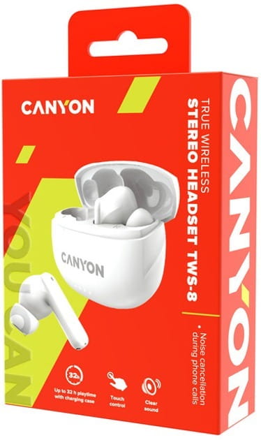 Bluetooth-гарнітура Canyon TWS-8 ENC White (CNS-TWS8W)