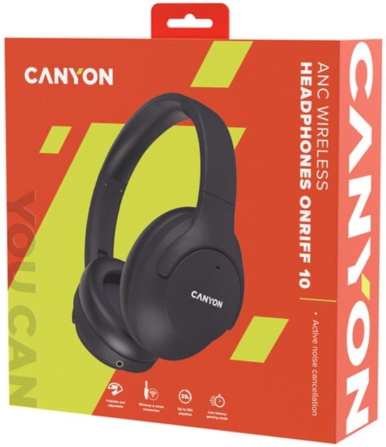 Bluetooth-гарнітура Canyon OnRiff 10 ANC Black (CNS-CBTHS10BK)