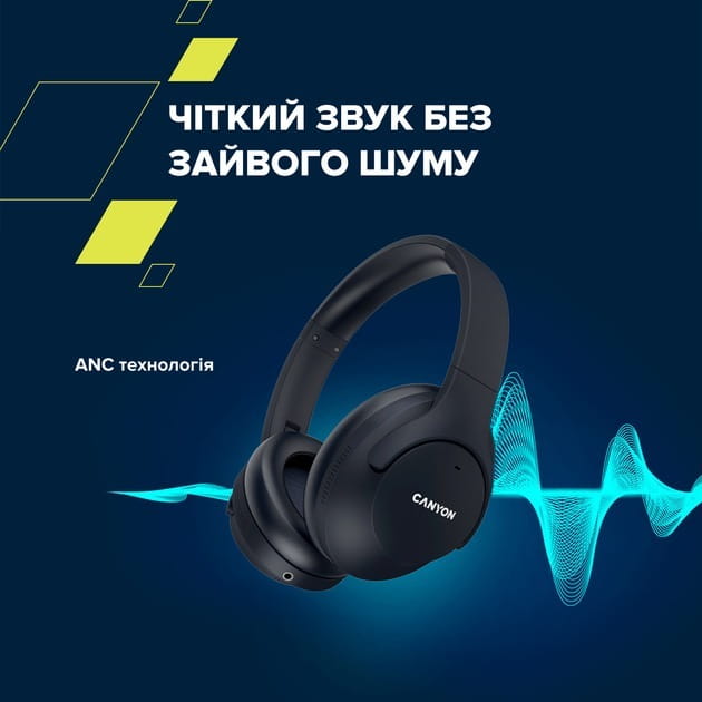 Bluetooth-гарнитура Canyon OnRiff 10 ANC Black (CNS-CBTHS10BK)