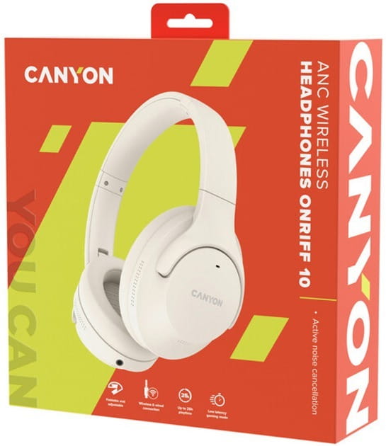 Bluetooth-гарнитура Canyon OnRiff 10 ANC Beige (CNS-CBTHS10BG)