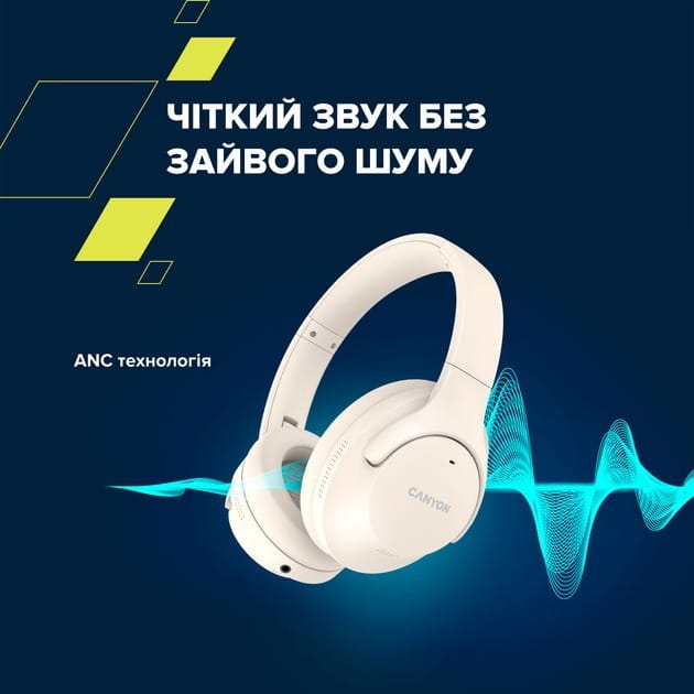 Bluetooth-гарнитура Canyon OnRiff 10 ANC Beige (CNS-CBTHS10BG)