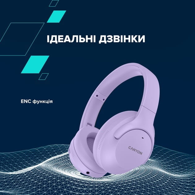 Bluetooth-гарнитура Canyon OnRiff 10 ANC Purple (CNS-CBTHS10PU)