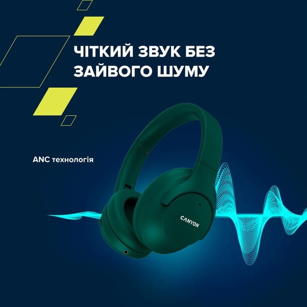 Bluetooth-гарнитура Canyon OnRiff 10 ANC Green (CNS-CBTHS10GN)