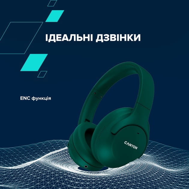 Bluetooth-гарнитура Canyon OnRiff 10 ANC Green (CNS-CBTHS10GN)