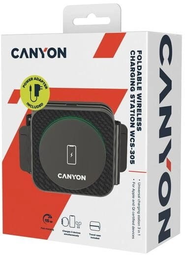 Беспроводное зарядное устройство Canyon WS-305 15W Black (CNS-WCS305B)