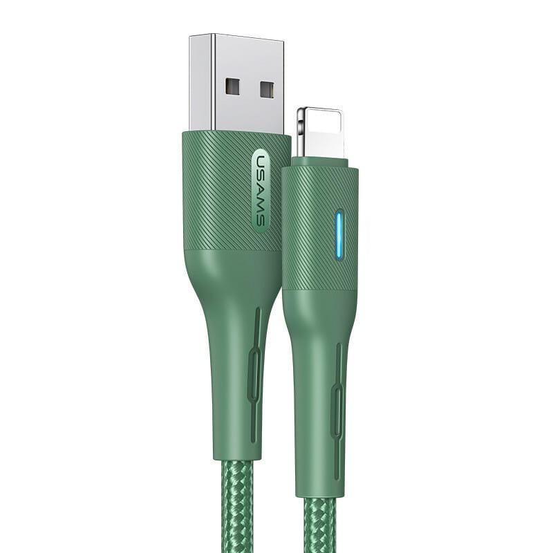 Кабель Usams US-SJ425 USB - Lightning (M/M), 1.2 м, Green (SJ425USB03)