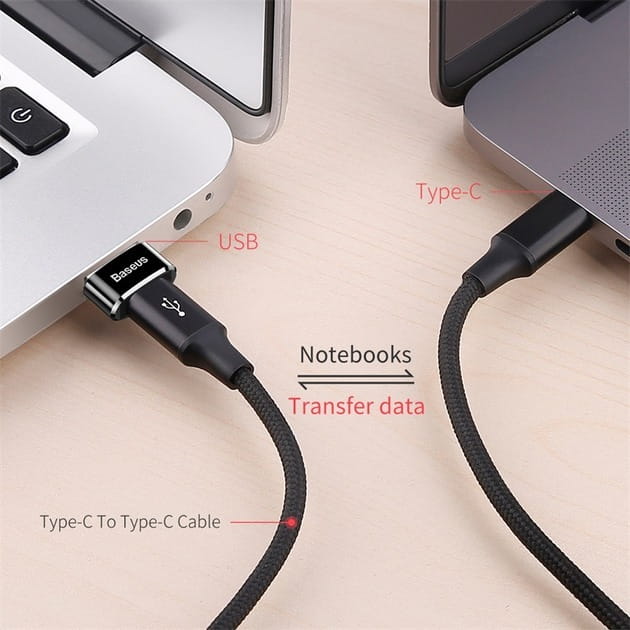 Адаптер Baseus Mini USB Type-C - USB (F/M) Black (CAAOTG-01)