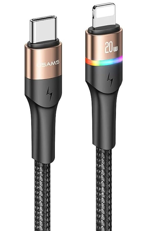 Кабель Usams US-SJ538 USB Type-C - Lightning, 1.2 м, Gold (SJ538USB02)