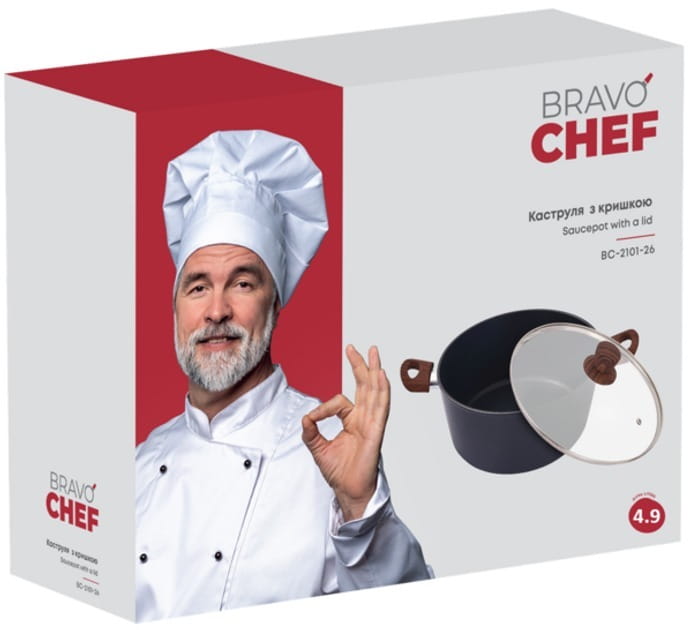 Кастрюля Bravo Chef 26 см 4.9 л (BC-2101-26)